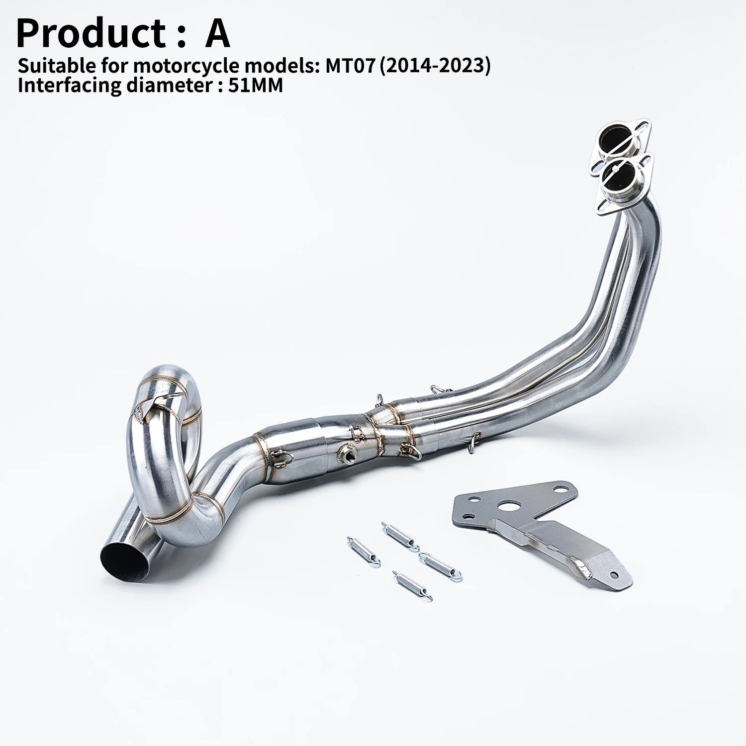 

For MT07 FZ07 FZ-07 MT-07 FZ MT 07 XSR700 2014 - 2020 Motorcycle Exhaust Slip-On full System stainless steel Front Pipe