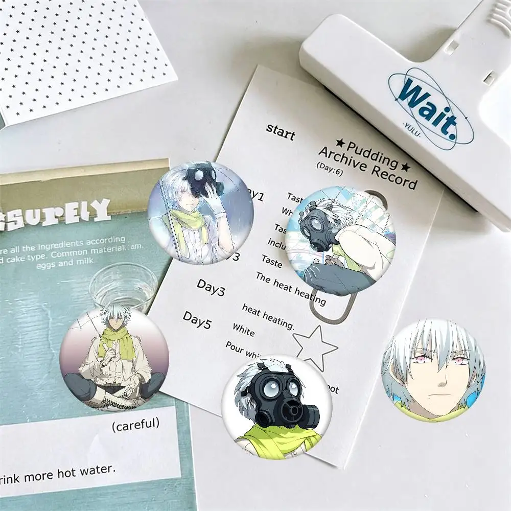 1pc Clear Game D-DRAMAtical Murder Cartoon Style Badge Brooches On Backpack Decoration Round Enamel Pins For Accessorys - view 3