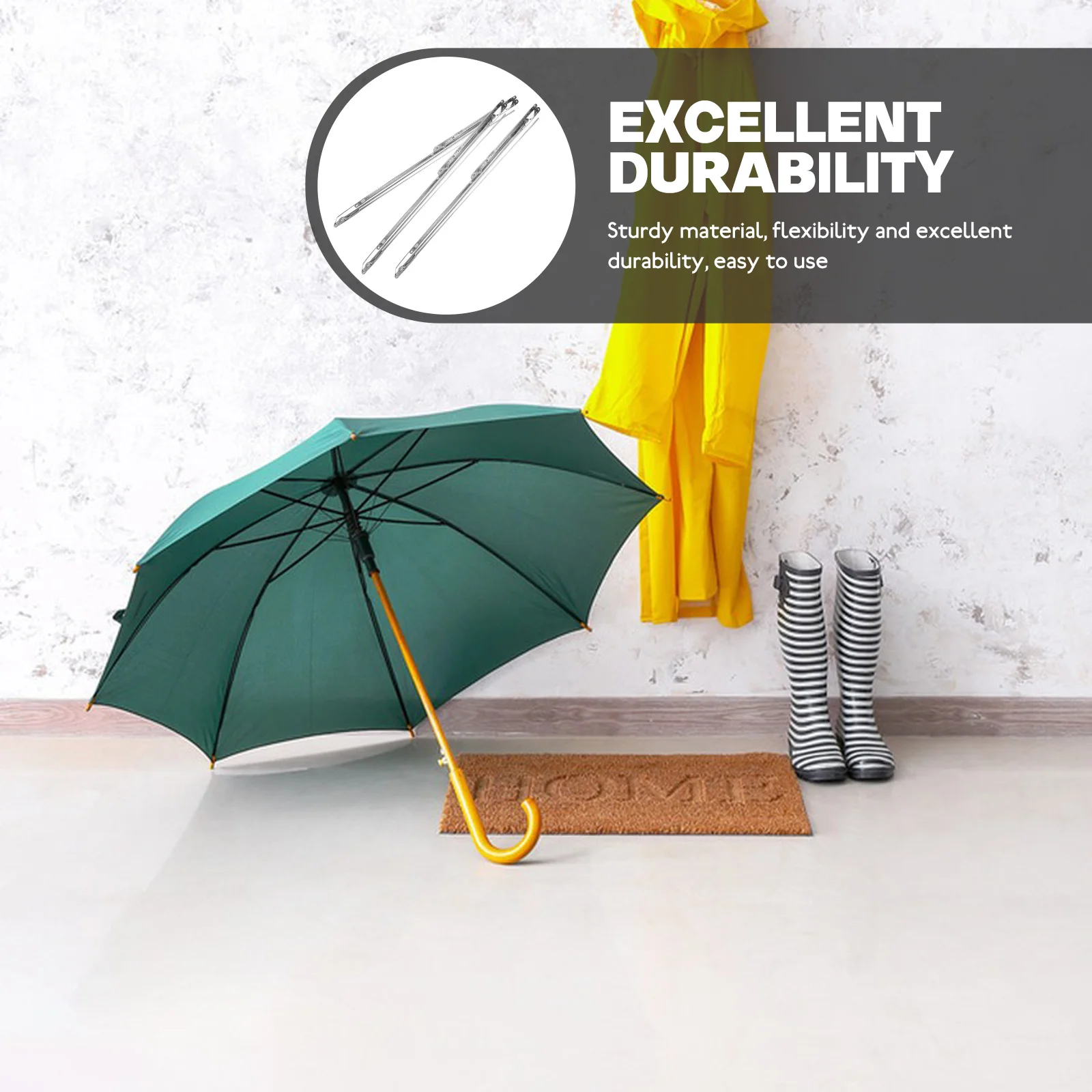 

3Pcs Folding Umbrella Ribs Accessories Repair Parts Easy Use Wonderful Craftsmanship Long Life Umbrella Repair Accessories