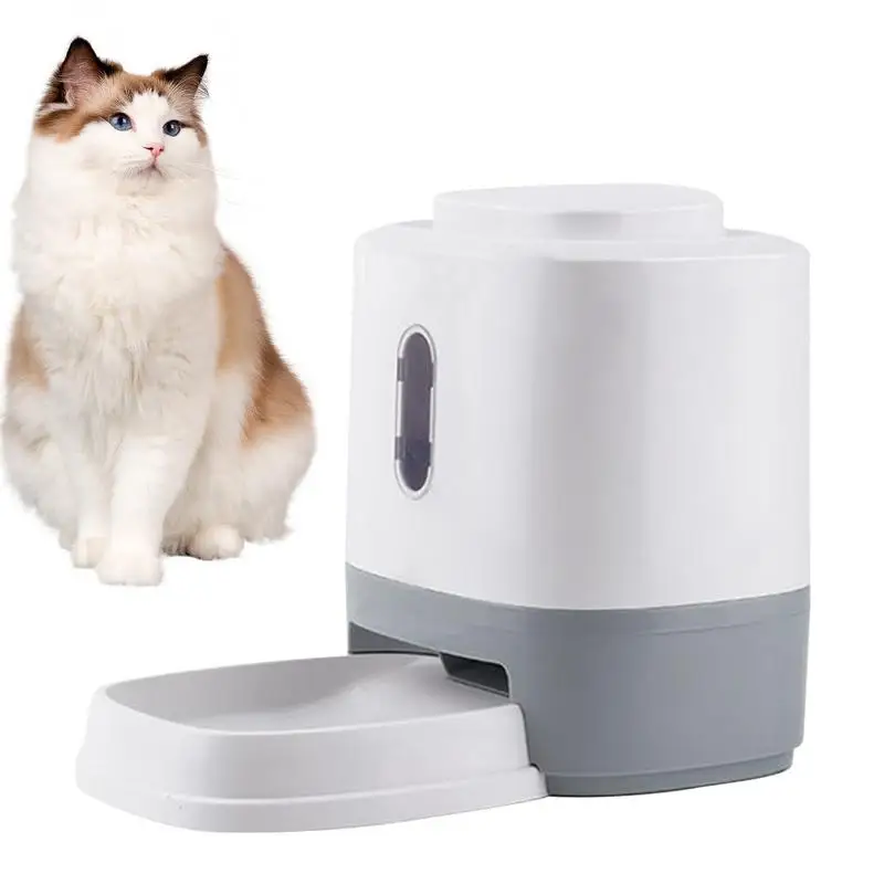 

Cat Food Feeder 1.5L Push Automatic Dog Food Treat Dispenser With Bowl Slow Feeding Bowl Interactive Enrichment Toys For Small