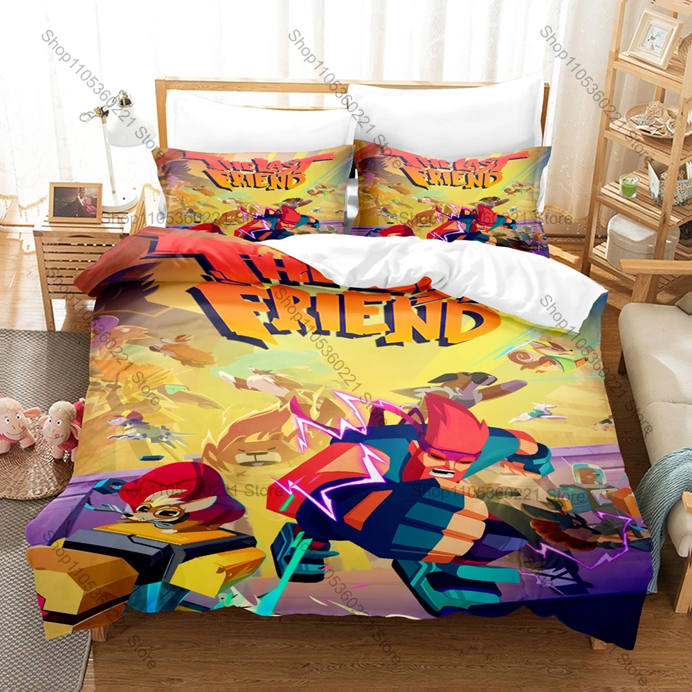 Cool Cute Animal Fighting Game The Last Friend Character Pattern 3 In 1 Bedding Set Quilt Cover With Two Pillowcases Home Gift