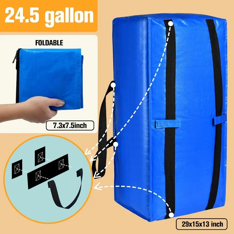 

Moving Bags, Storage Totes, Extra Large Storage Bags For Moving Supplies, College Dorm Essentials, Bedroom Closet, Packing Bags