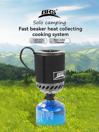 Imagen 2 del producto Quemador de olla colectora de calor integrado para exteriores, horno portátil ultraligero para senderismo, cocina, sistema de estufa para mochilero, 1500W BRS 61