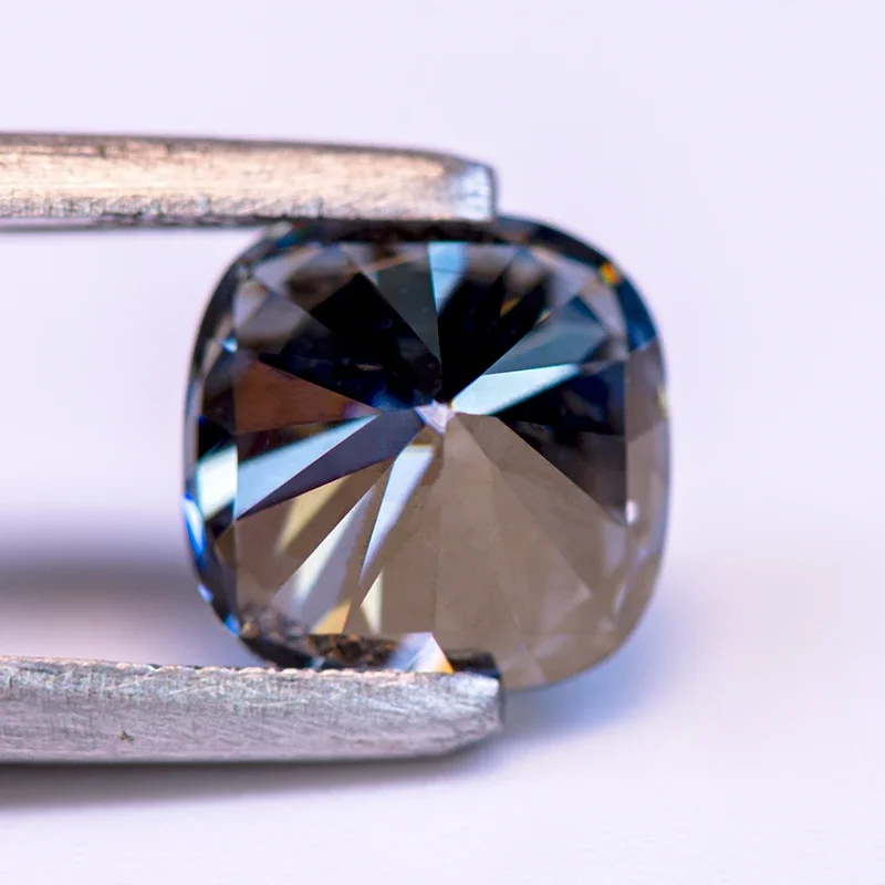 Moissanite Gemstone Cushion Cut Gray Color Lab Grow Diamond For DIY Advanced Jewelry Rings Earrings Making With GRA Certificate