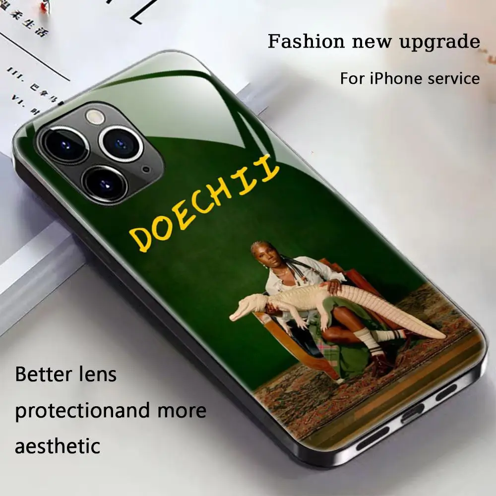 حافظة لهاتف آيفون 16 15 14 13 12 11 X XR XS 8 Plus Mini Pro Max حافظة هاتف مغناطيسية زجاجية من D-Doechii Star