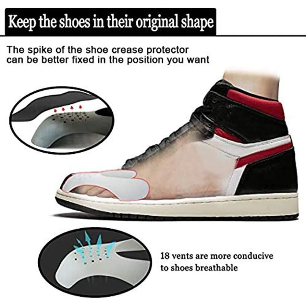 5Pairs Anti Crease Shoes Protector for Sneakers Bending Crack Toe Cap Crease Protectors Anti-wrinkle Support Sneaker Accessories