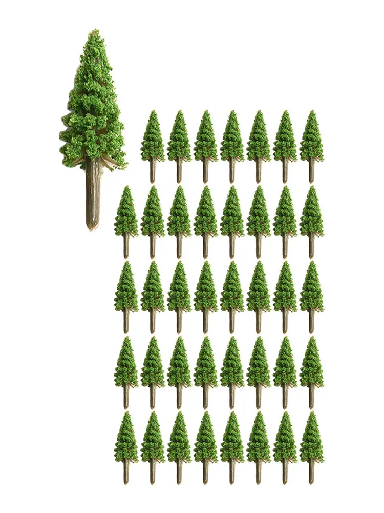 40pc 1:100 Scale Model Trees 3.5cm/4.5cm Plastic Model Train Artificial Miniature Tree Scenery Railroad Decor Building Landscape