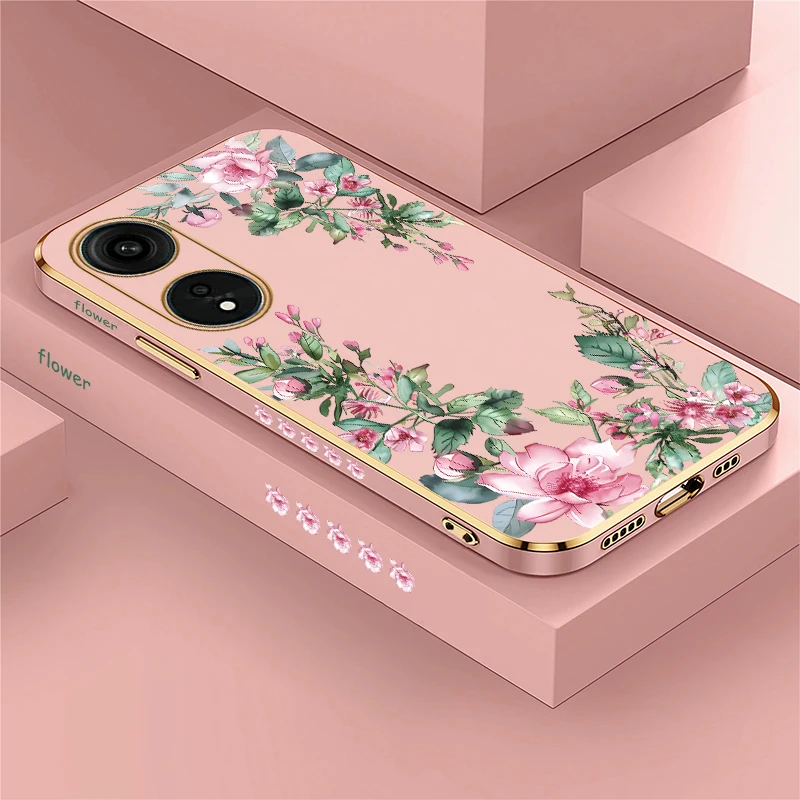 

Fashion Flower Phone Case For OPPO A98 A91 A96 A94 A93 4G A92 A92S A95 Cute Butterfly Pattern Shockproof Soft Silicone Cover