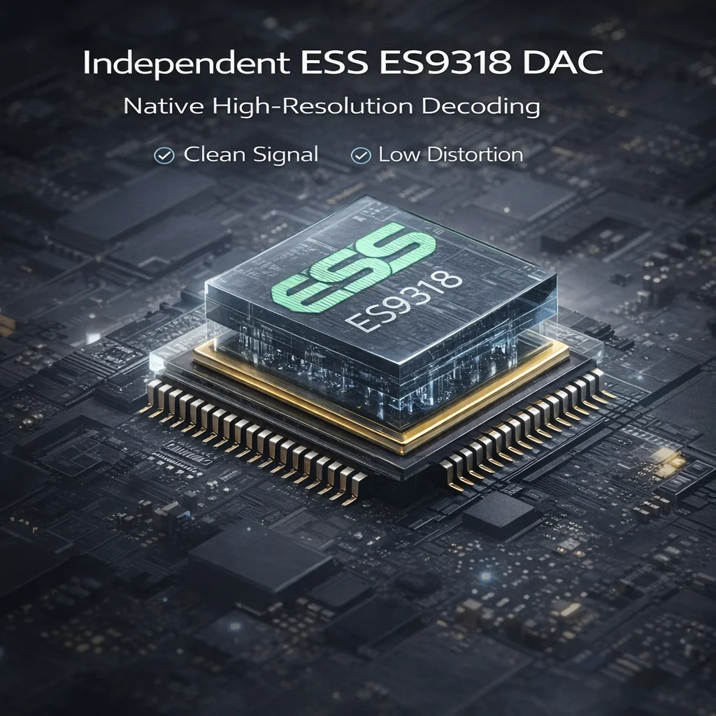 LY Tech ES9318 USB-C DAC wzmacniacz słuchawkowy, 32bit/384kHz DSD256, moc wyjściowa 180mW, przenośny adapter audio Hi-Fi z aluminium CNC