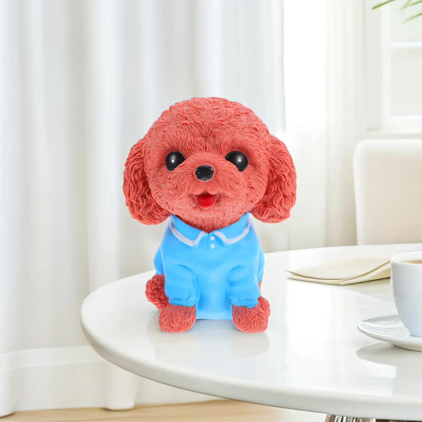 

Dog Shaped Coin Bank for Kids Sturdy PVC Drop Resistant Large Capacity Cute Cartoon Money Saving Pot Desktop Piggy Bank Lovely