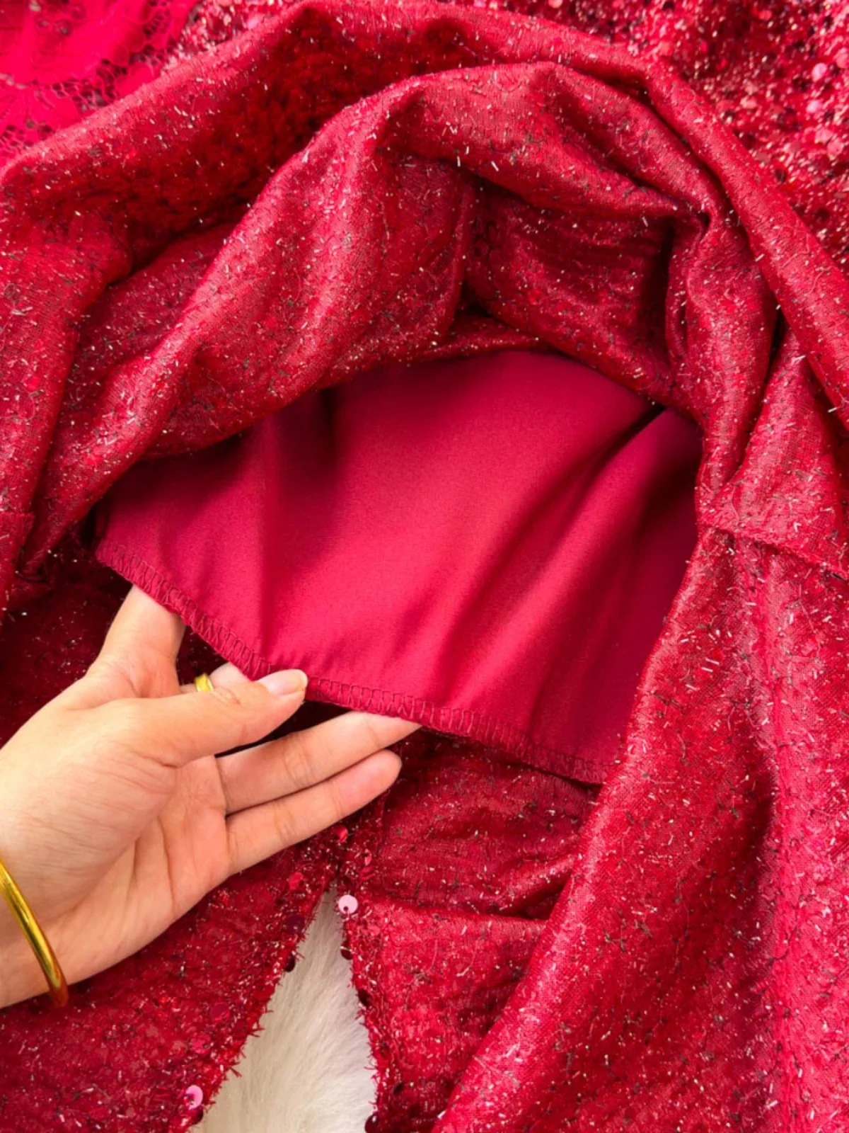 Sexy Red Sequined Suspender Dress Female High-end Birthday Dress Hip Fishtail Dress 2025 New Long Dresses for Women