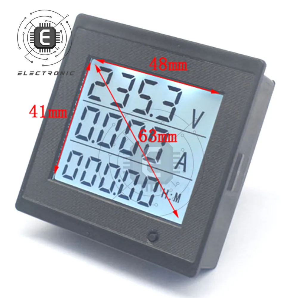 AC 60-500V 20A LED Digital Voltmeter Ammeter Hertz 220V Voltage Current Meter Volt Amp Tester Detector J7-20A