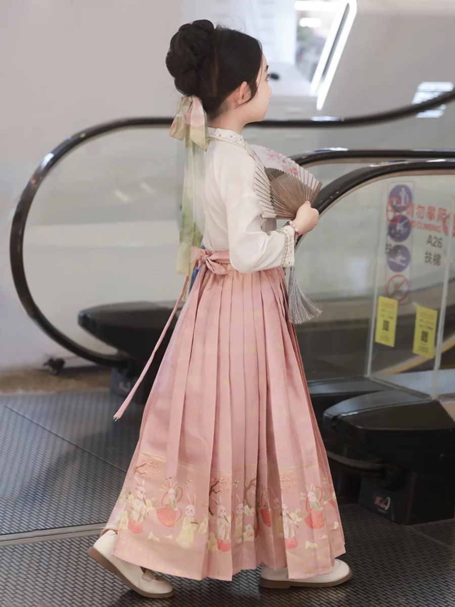 Set di gonne con faccia di cavallo retrò Hanfu Set di ragazze moderne ed eleganti Costume tradizionale cinese orientale Moda Esegui abiti da ballo Codplay