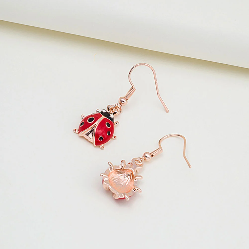 Ladybug Earrings for Women Metal Dangle Teen Girls Statement Aesthetic Pendant Fashion