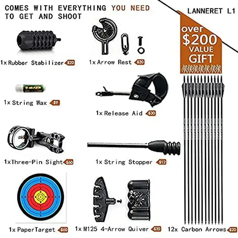 New Composite Pulley Bow Suit, Outdoor Archery Competition, Archery Equipment Accessories, Adjustable Pounds