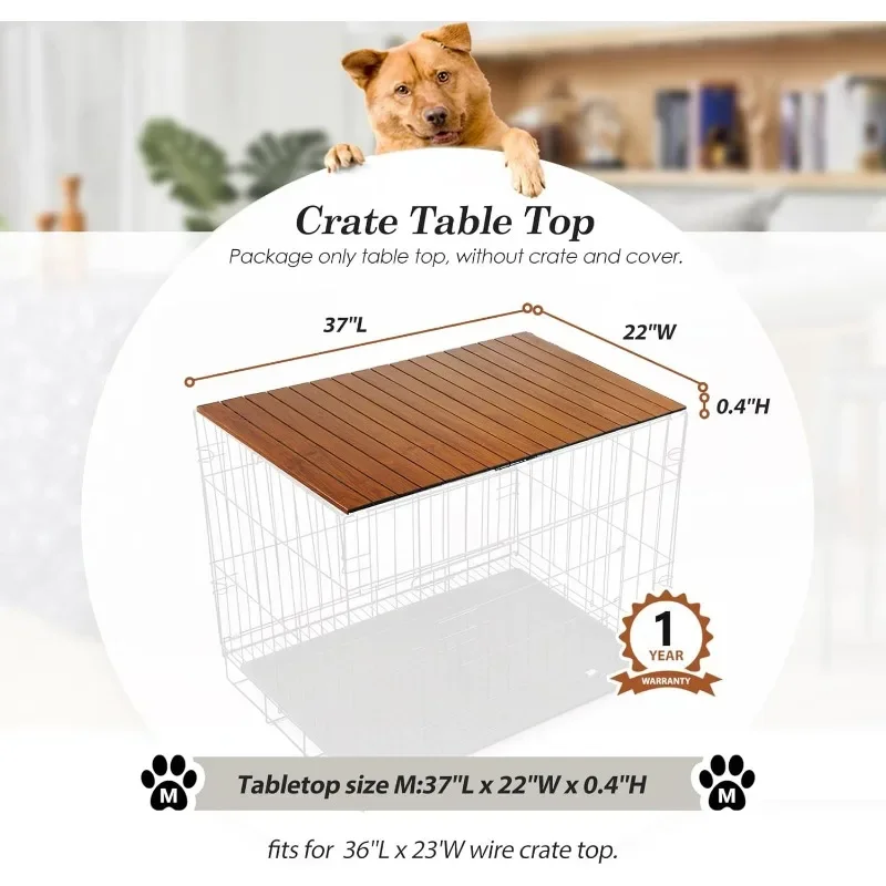 Pet Crate Table Topper – Foldable Wire Dog Kennel Topper Custom Pet Crate Table (M, for 36 inch Crate)