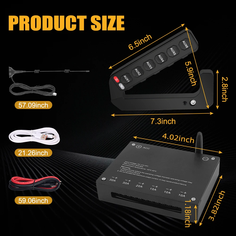 for Jeep Wrangler JK 2007-2018 Switches Panel Grab Handle Mount Controller 6 Gang Switch Button Wireless