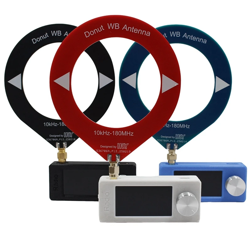 10Khz-180Mhz Mini Circle Antenna All Band Coverage Ring Donut Antenna Supports Shortwave/Medium Wave SDR Forradio Black
