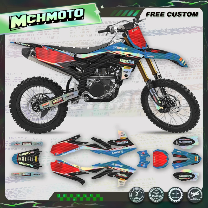 MCHMFG Holographic Chrome Racing Stickers Kit for Yamaha YZF250 19 20 21 22 23 YZF450 18-22 WRF450 19-22 WRF250 20-23 Offroad