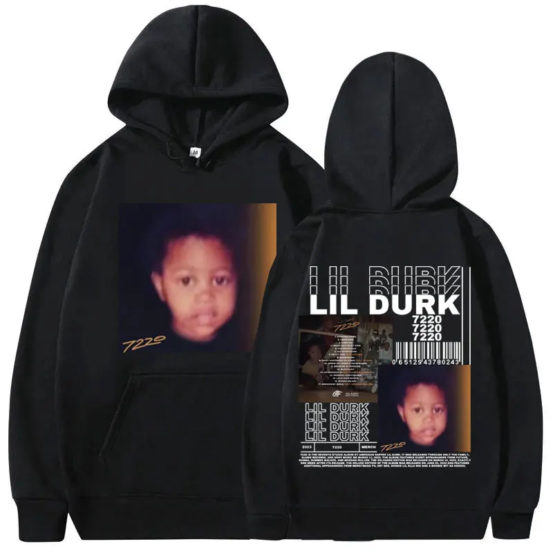 

Rapper Lil Durk 7220 Album Double Sided Print Hoodie Men Women Hip Hop Vintage Hooded Sweatshirt Man Rap Oversized Streetwear