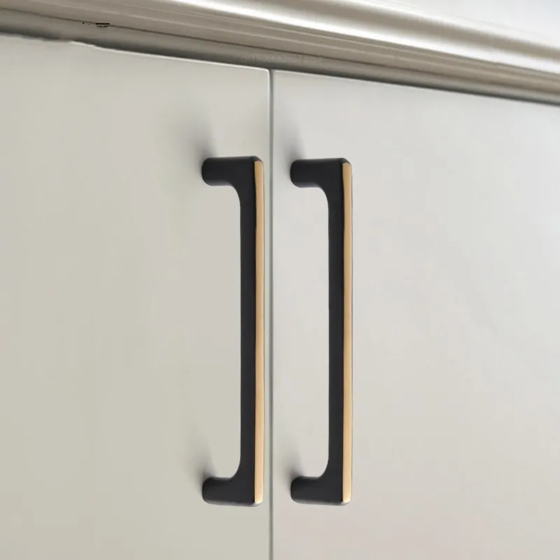 Modern Minimalist Pulls Cupboard Coffee Brass Gold Cabinet Door Handles Copper Drawer Black Knobs Kitchen Furniture Hardware