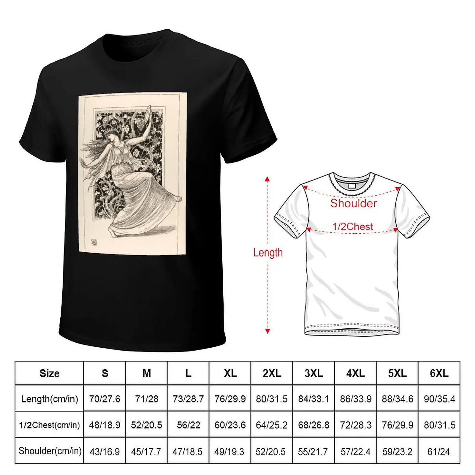 Dancing Nymph by Walter Crane, 1895 T-Shirt Big and Tall Casual T-Shirt