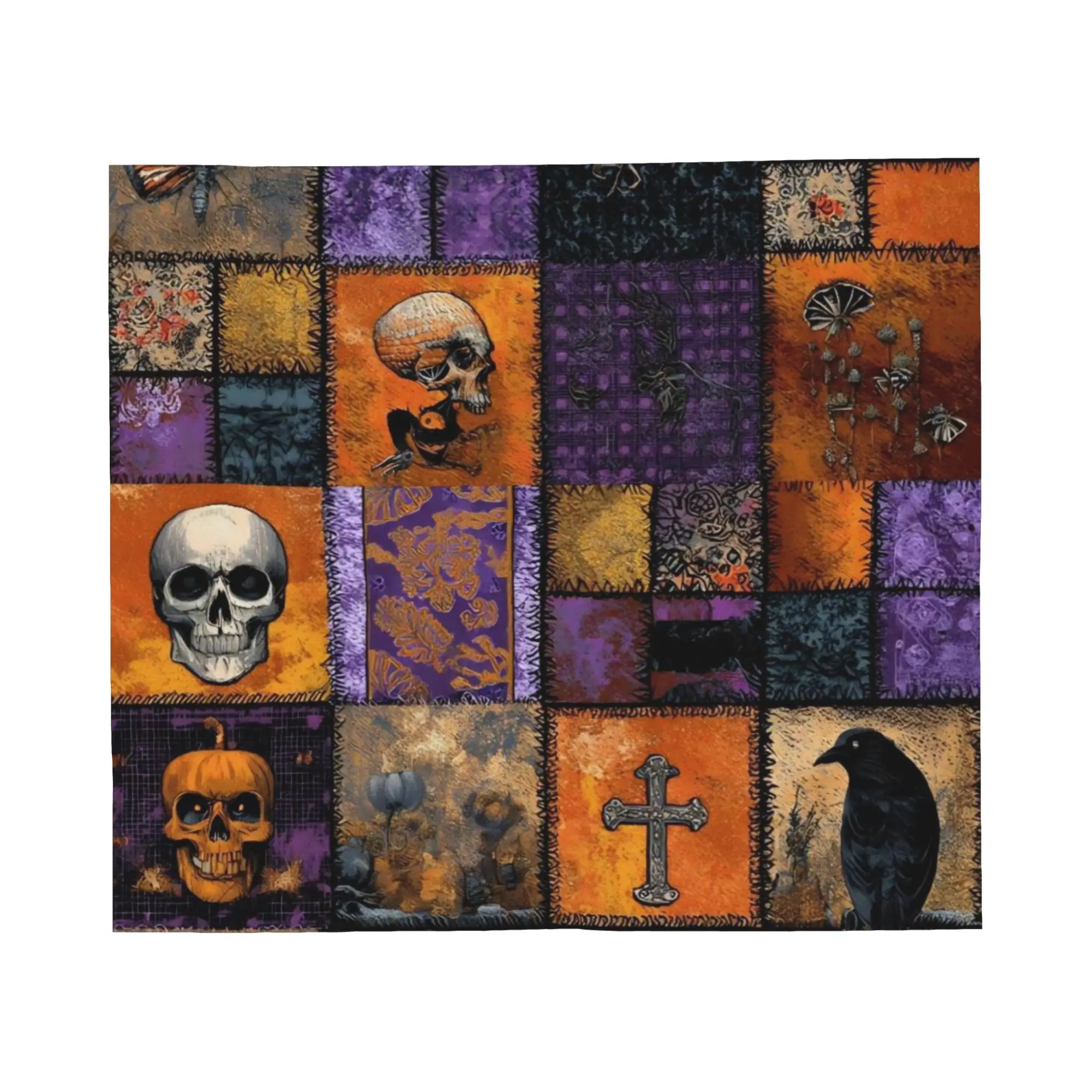 Halloween Blankets Flannel Summer Air Conditioning Pumpkin Skull Portable Super Soft Throw Blanket for Bedding Bedding Throws