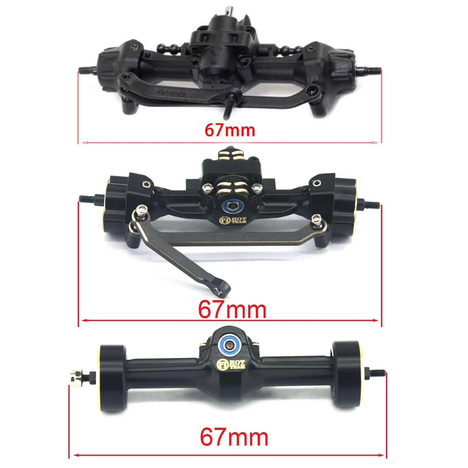 Hot Team Hobby Brass Front Rear Axle Brass Tungsten Steel Kunckles+4.9mm Weight 12/13/14/16T Gear for SCX30 RC Part Upgrade Part