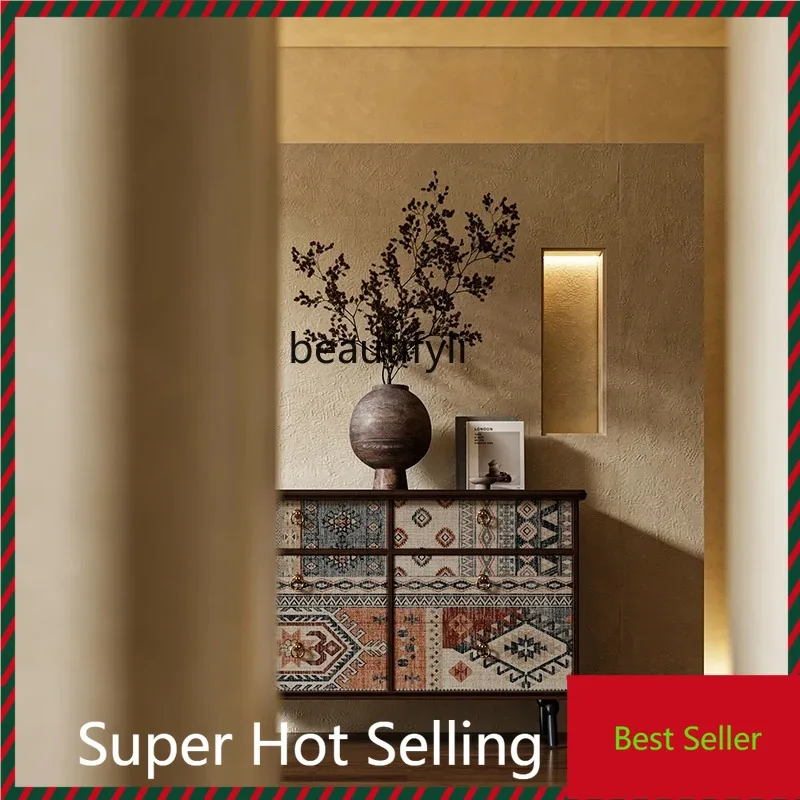 

M71 entry entrance cabinet, entrance door against the wall side cabinet, retro solid wood dining room storage and decoration cab