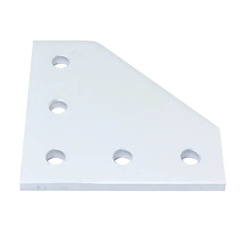 Placa de Unión plateada de 90 grados, soporte de ángulo de esquina, tira de unión de conexión para perfil de aluminio 2020, 4, 8, 10 piezas, 5 agujeros