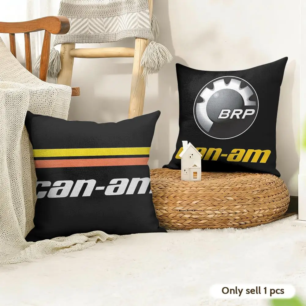 C-can-am Logo Luxury Logo Cushion Cover Organic Linen Square Pillow Case Durable Non-Allergenic And Kind To Skin