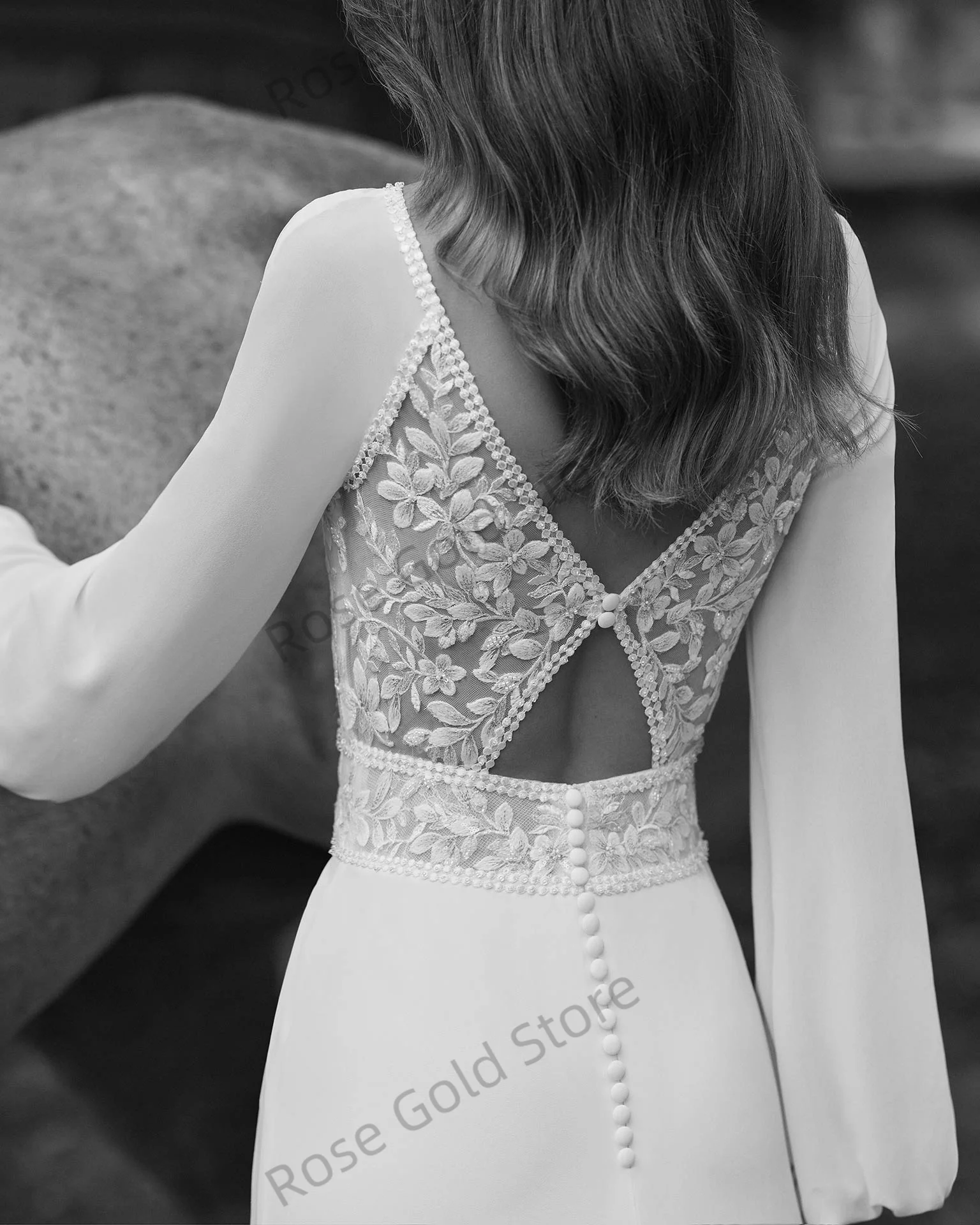 Charmante trouwjurken voor dames A-lijn O-hals vestido de novia met kantapplicaties op maat gemaakte rugloze gewaden de mariée