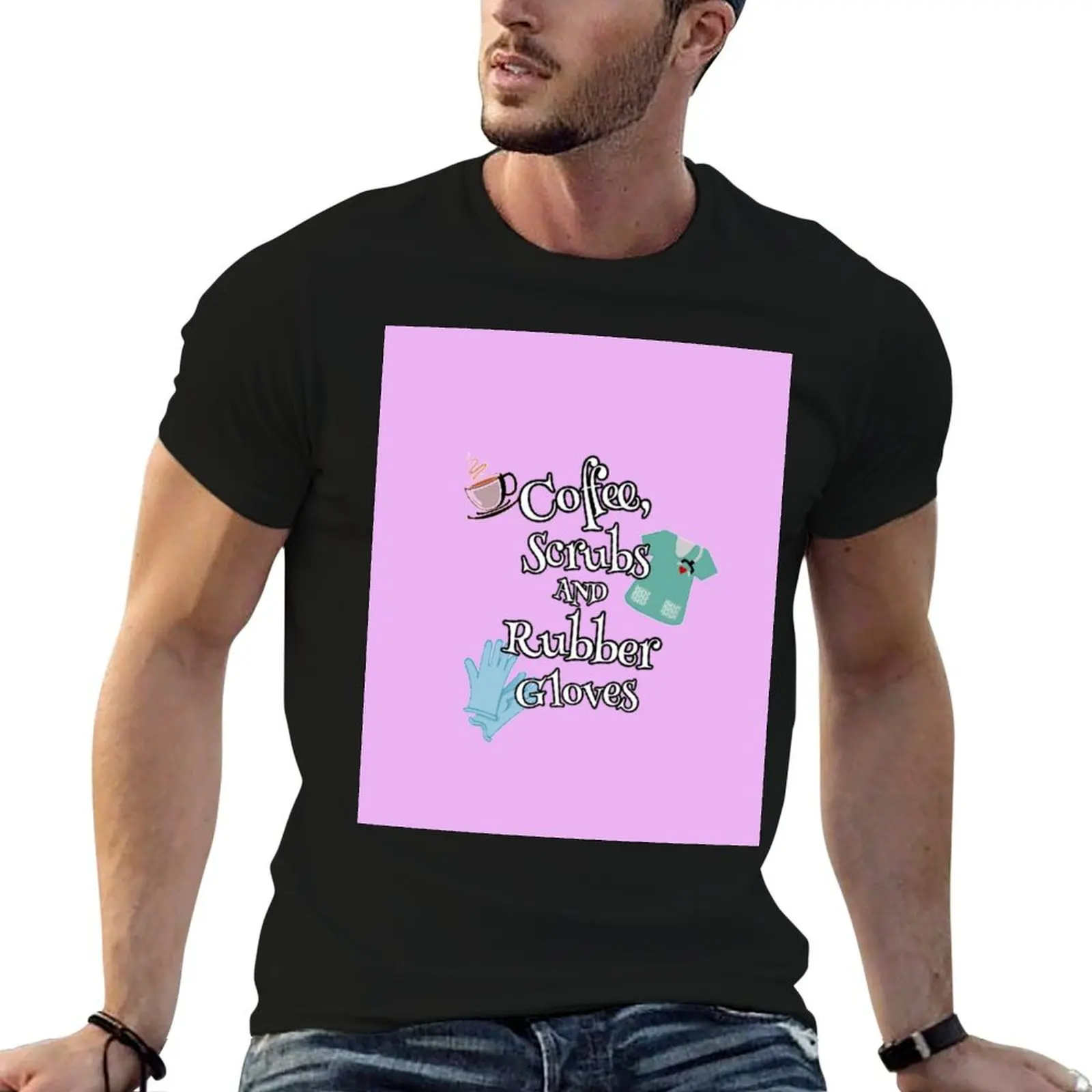 Coffee, Scrubs and Rubber Gloves - Design by UMD T-Shirt Anti-Wrinkle Short Sleeve T-Shirt
