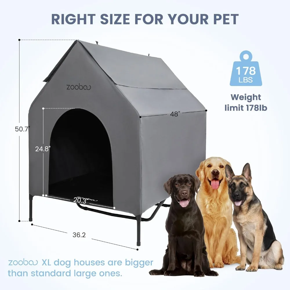 Imagem -05 - Impermeável X-large Dog House Cama do Cão Elevado ao ar Livre Pvc 600d com Durável 2x1 Textilene 48