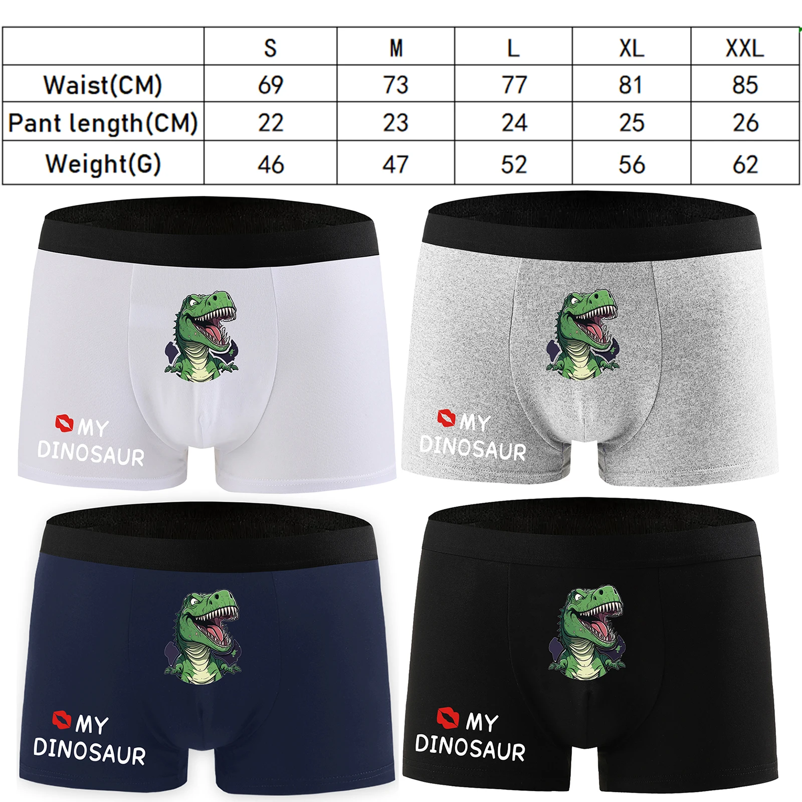 الرجال الكلسون ملابس داخلية جيدة التهوية مثير سراويل داخلية للرجال منخفضة الخصر U محدب سراويل الرجال موضة مضحك الجدة ديناصور مطبوعة