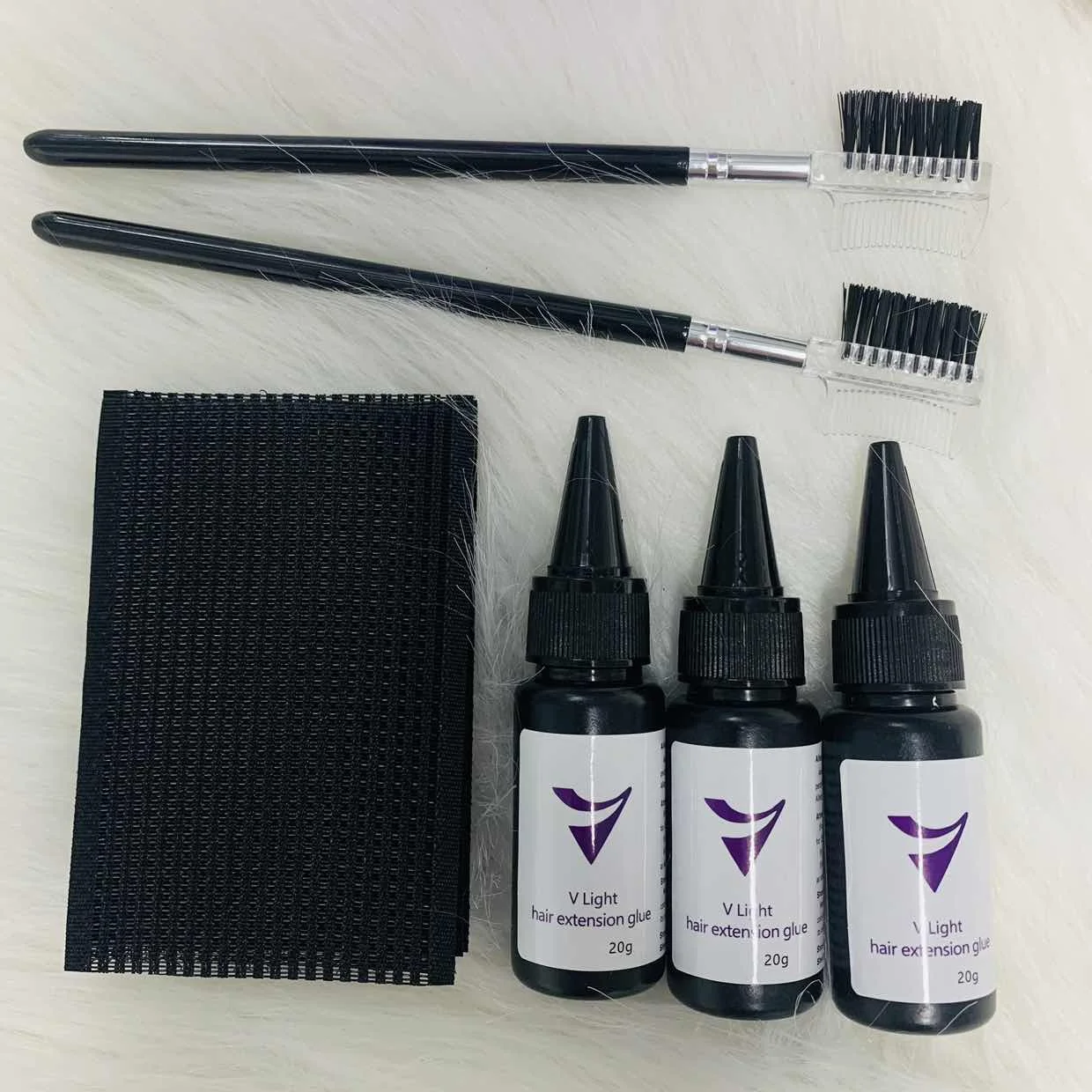 V-Light Glue 20g for Tape Hair Extension Tool Professional V-Light Technology Glue for HairExtension Wig Hair Piece Glue Set