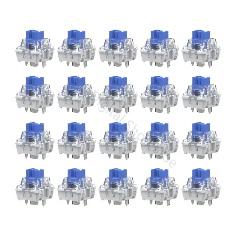 96BA V2 Tastaturschaltermodul für DIY-Reparatur mit transparentem Gehäuse und blauem Stiel – Detail 2