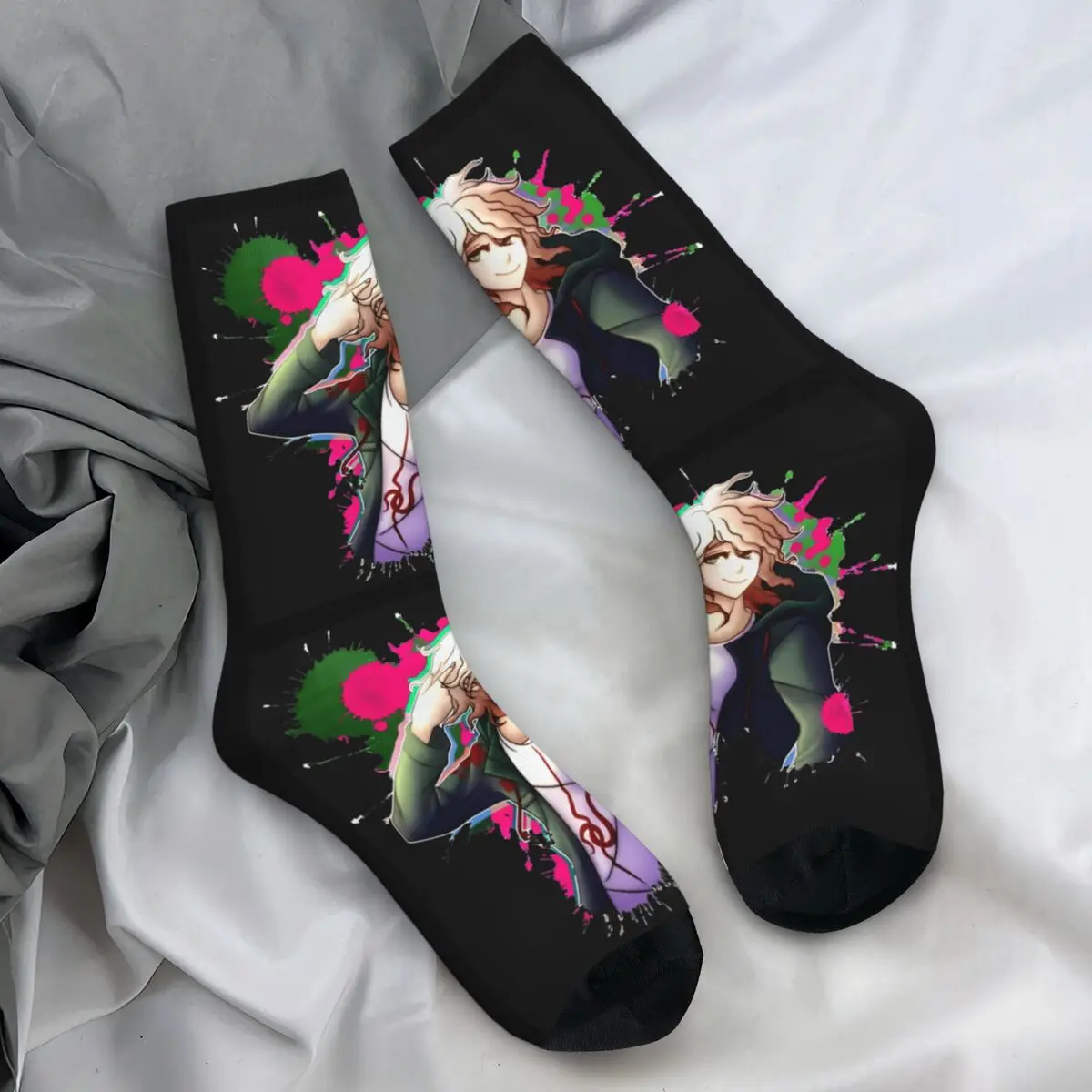 Nagito Komaeda Voice Socks Danganronpa Makoto Gothic Stockings Men's Warm Soft Climbing Socks Autumn Graphic Anti Sweat Socks