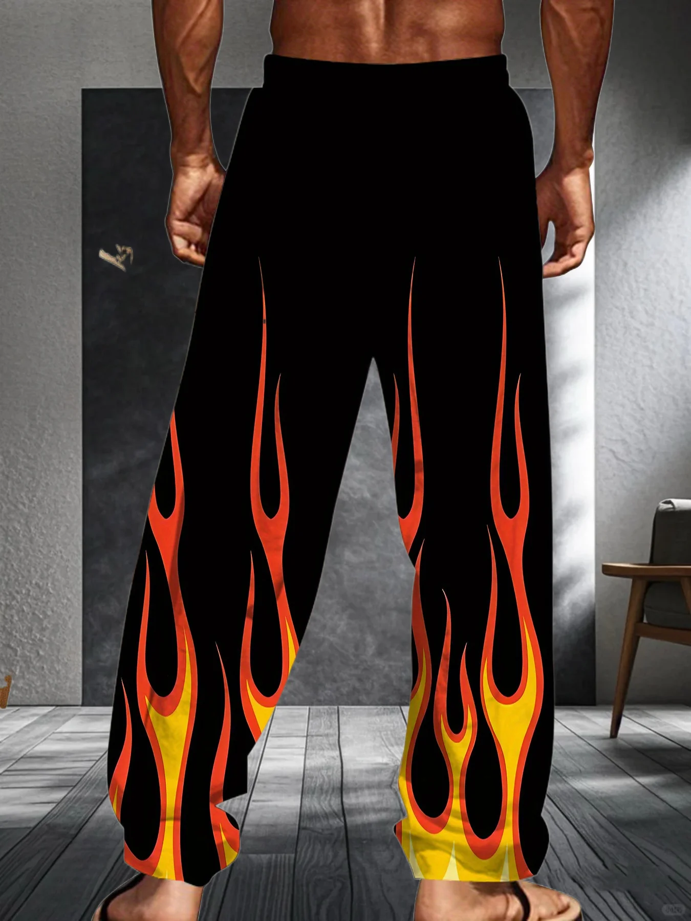 Latest Trendy Y2K Flame Element 3D Printed Casual Street Men's and Women's Straight Pants Long Pants Comfortable and Breathable