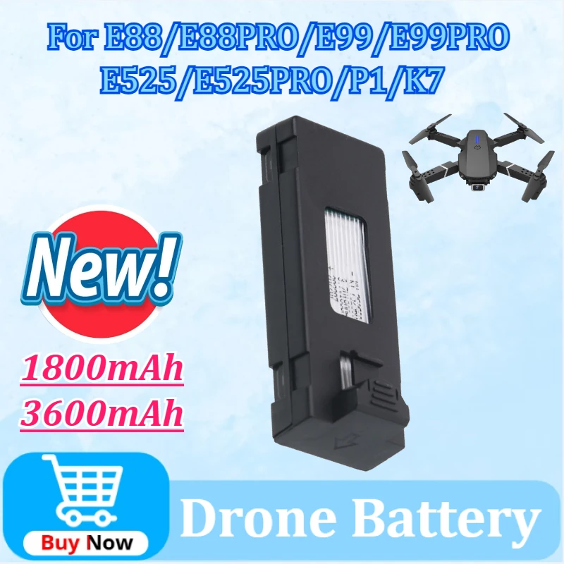 

Upgraded 3.7V 1800mAh / 3600mAh Drone Battery for E88 E88PRO E99 E99PRO Ls-E525 E525 PRO Mini Uav Drone Battery Special Rc Parts