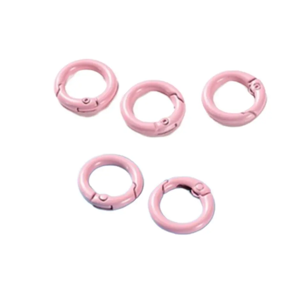 5 Pcs 25mm O Ring Keychain Clips Metal Durable Openable Round Carabiner Colorful Spring Clasp Dog Chain