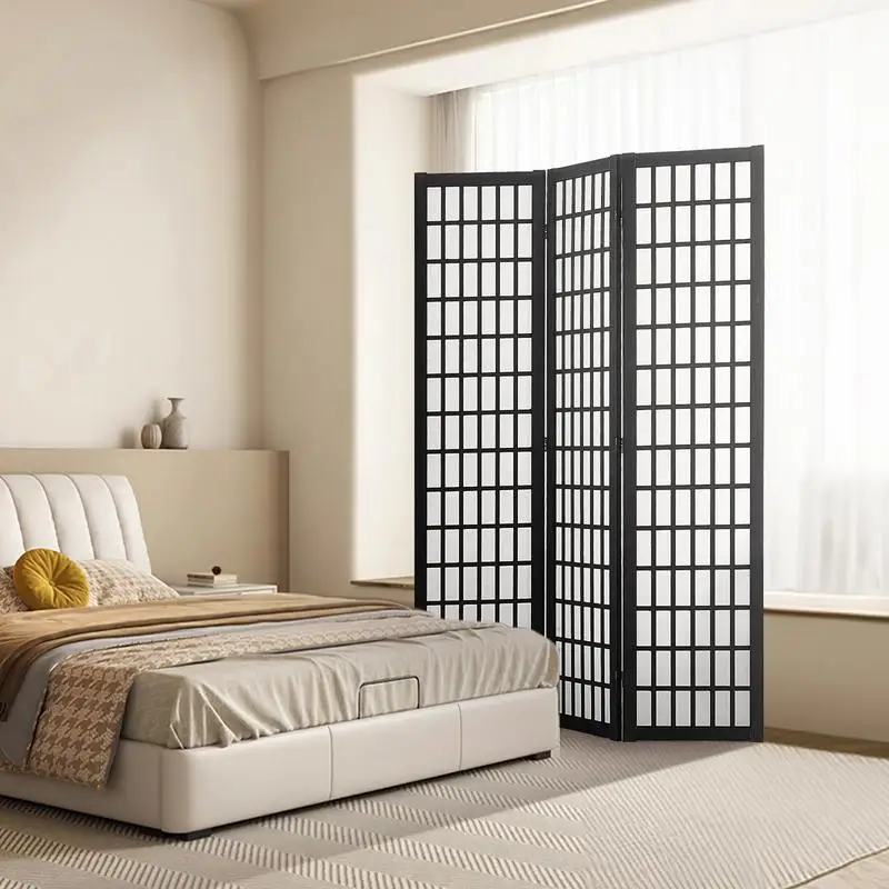 Paravent japonais en 3 parties, pliable, en bois, pour préserver l'intimité en intérieur, cloisons japonaises