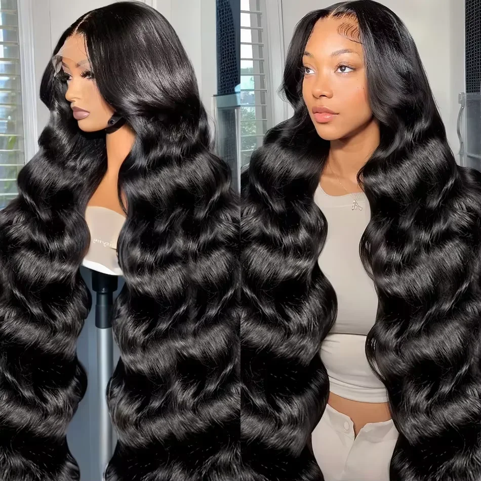 Brazilian Body Wave 13x6 HD Transparent Lace Front Human Hair Wigs 26 inch Water Wave 200% 13x4 Lace Frontal Wig For Women