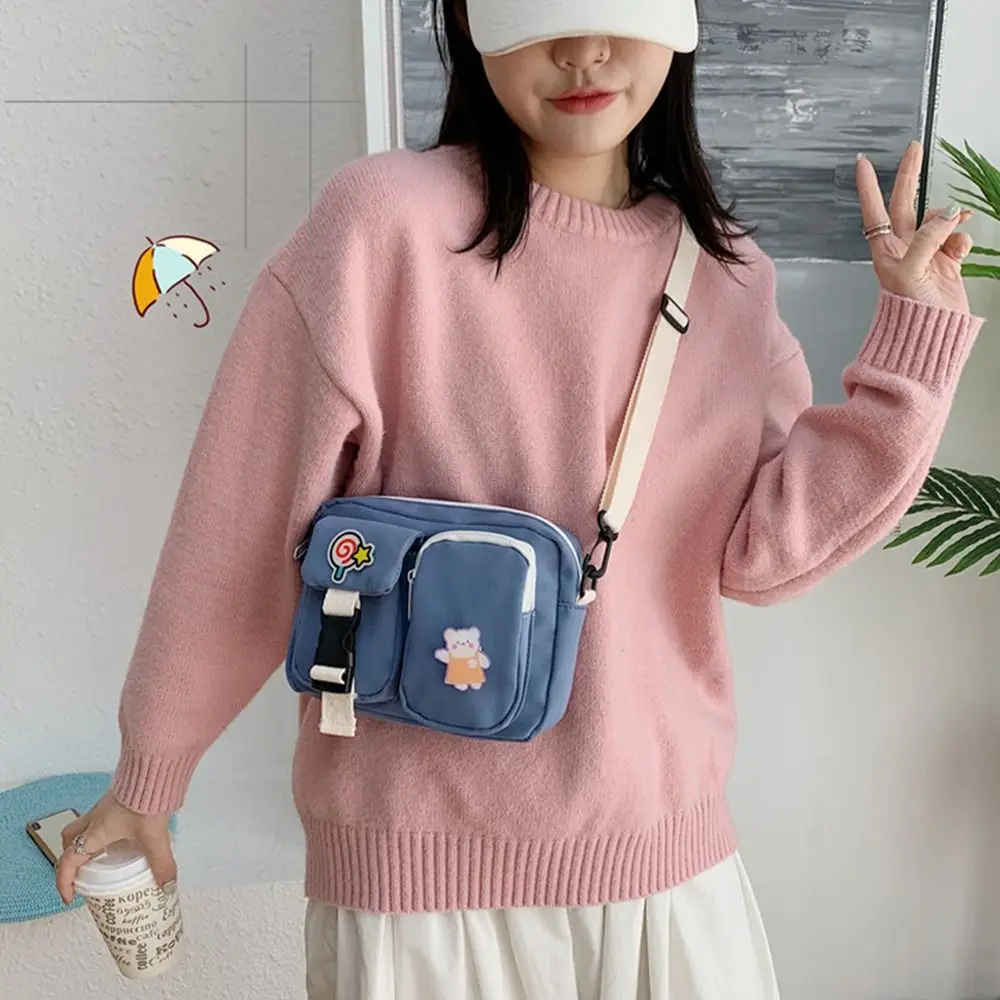 Fashion Women Canvas Crossbody Bags Female Cute Small Shoulder Messenger Bag Students Flap Handbags