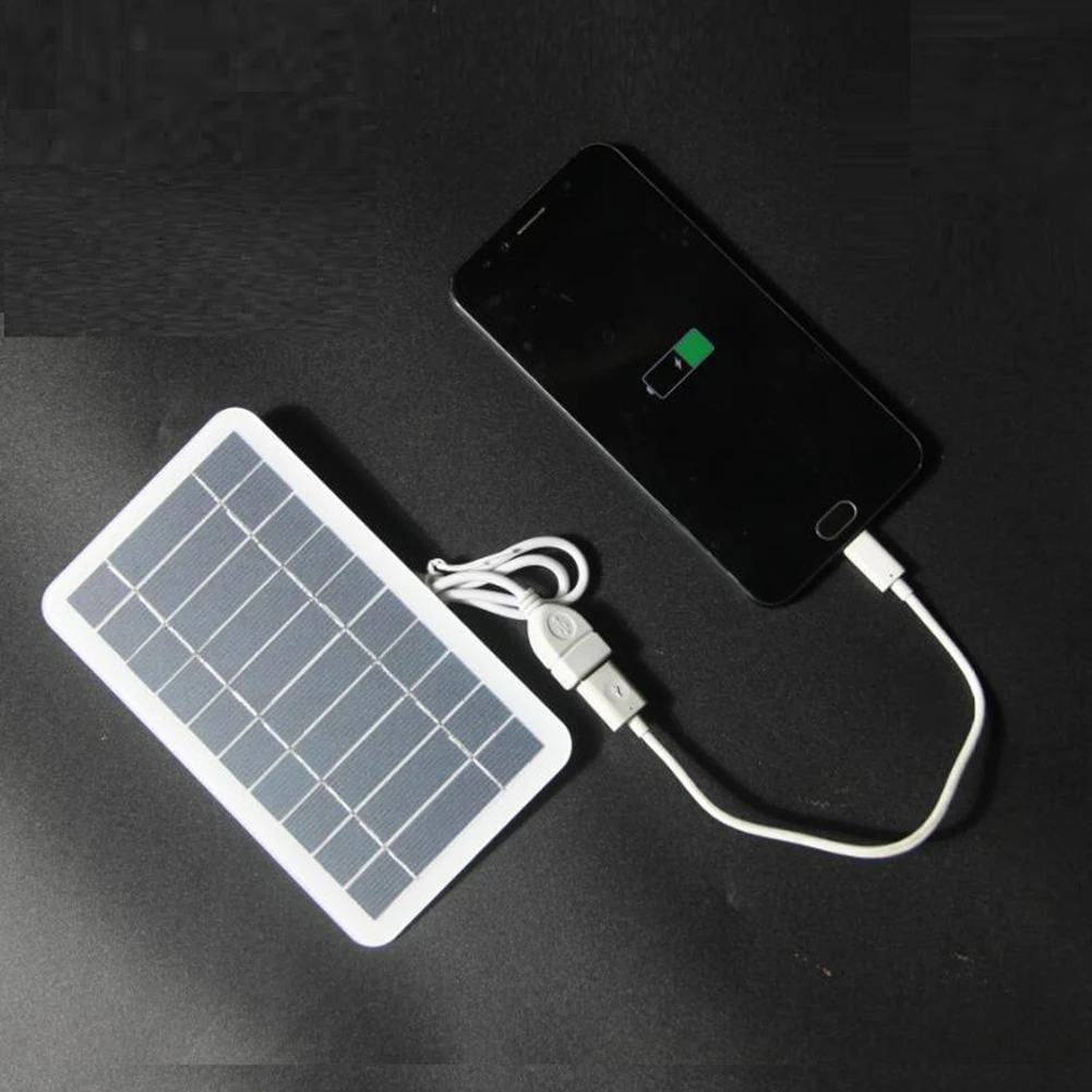2W 5V Solar Panel For Charger Lightweight A-Grade Polysilicon USB Output For Smartphone Power Bank Outdoor Camping Travel