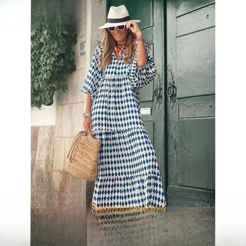 Summe Long Dr D940647res Women RWOCMan Maxi Beach Plu Spring 2024 Other Material 00% Ladies Faion Casual Gown