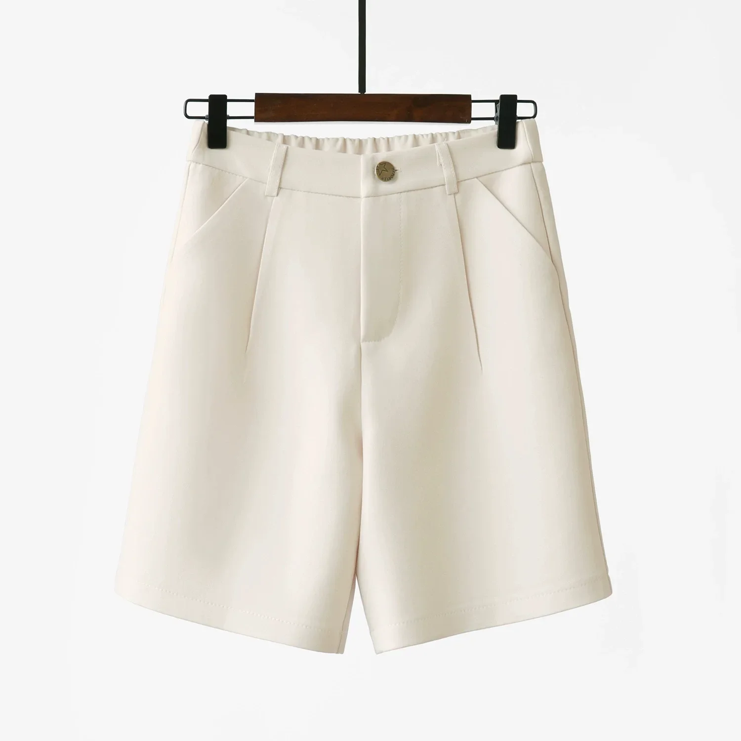 Suit Shorts Women's Summer Thin 2025 New High Waist Loose Wide Leg Straight Casual Pants