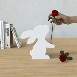 DIY resina epóxi gesso concreto argila derramando ornamentos, coelho vaso, hidropônico planta, silicone rack, decoração de casa