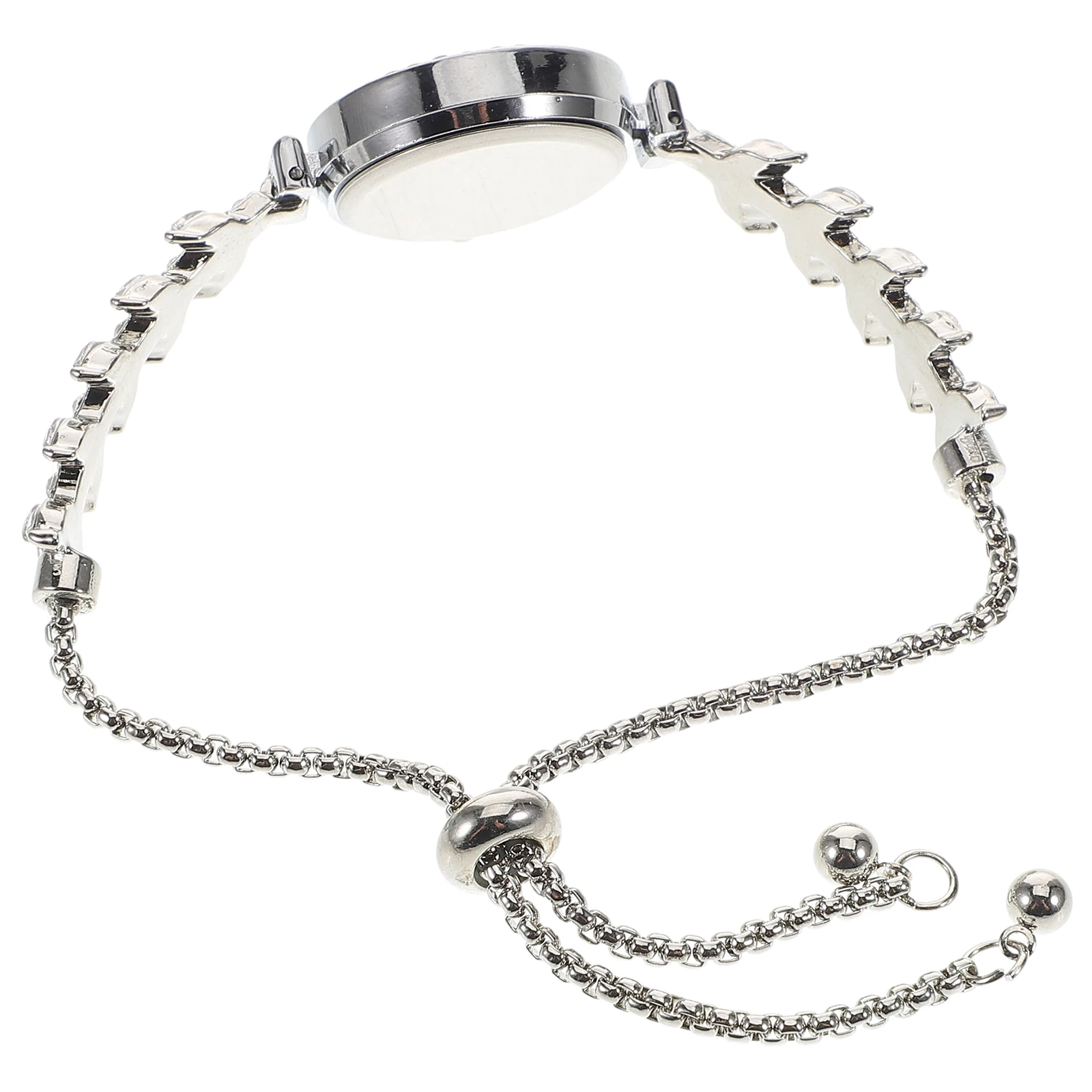 

Rhinestone Watch for Women Elegant Quartz Mermaid Themed Silver Alloy Bracelet Small Wrist Fake Diamond Ladies Accessories