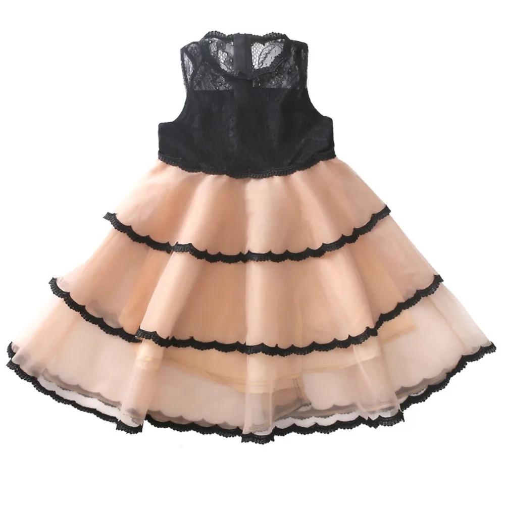 

Fashion Sleeveless Girls Princess Dress Teens Party Summer Lace Dress Sweet Loose Children Mesh Dress Holiday